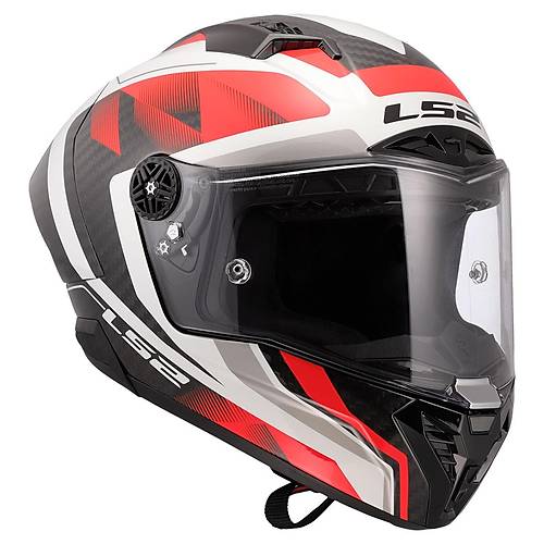 LS2 Thunder Karbon Gp Aero Raute Beyaz-K�rm�z� Full Face Motosiklet Kask�