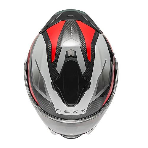 Nexx X.l�fetour Pro M�le Karbon Beyaz-K�rm�z� �ene A��l�r Motosiklet Kask�