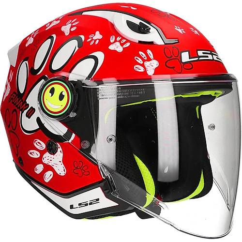 LS2 Funny 2 Paws K�rm�z� �ocuk Motosiklet Kask�