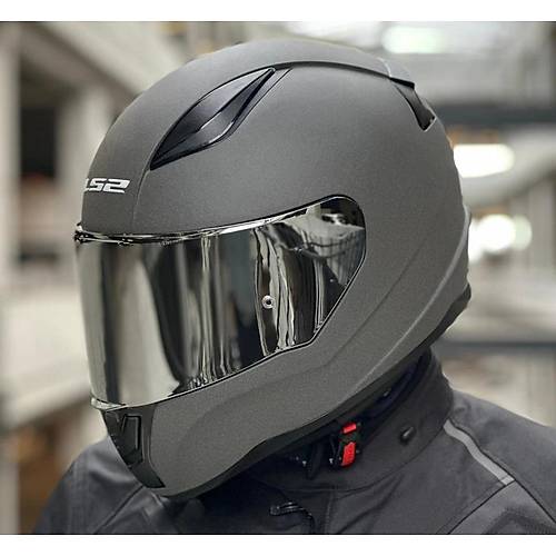 LS2 Rap�d 2 Mat Concrete Full Face Motosiklet Kask� Gri Caml�