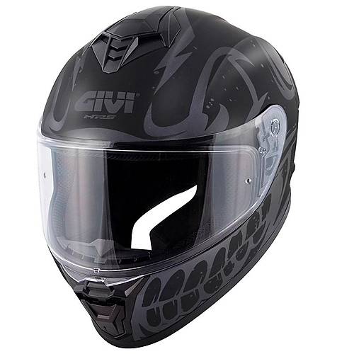 Givi  50.x Bones Mat Siyah-Gri Kapal� Motosiklet Kask�