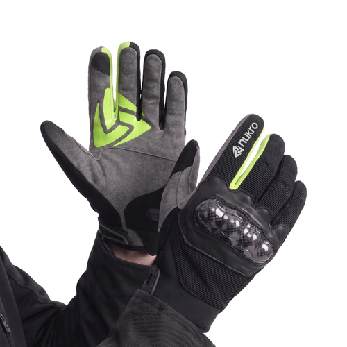 Nukro Carbon Nelvo Neon Sar� Yazl�k Motosiklet Eldiveni