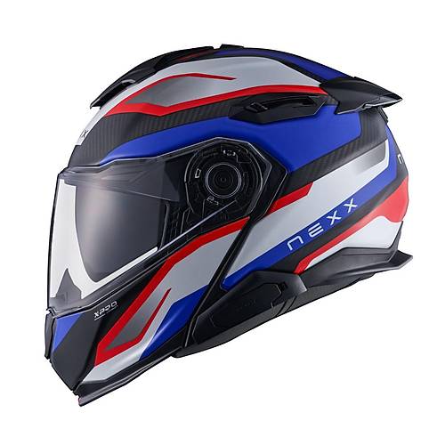 Nexx X.l�fetour Pro M�le Mat Karbon Mavi-K�rm�z� �ene A��l�r Motosiklet Kask�
