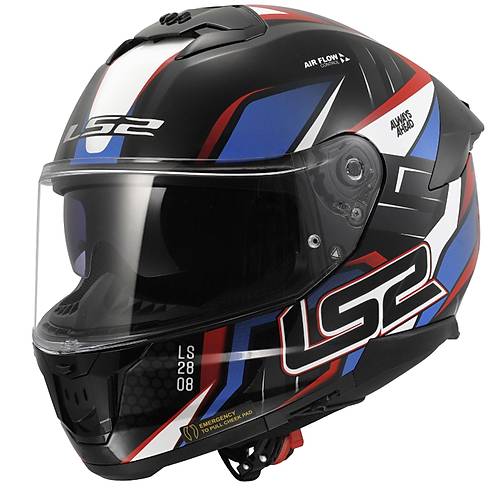 LS2 Stream 2 Tinux Siyah-K�rm�z� Fullface Motosiklet Kask�