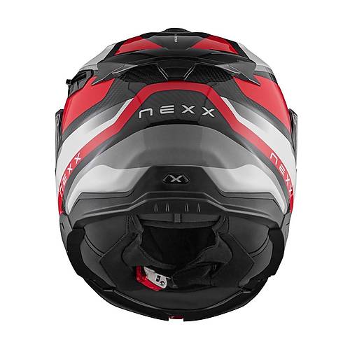 Nexx X.l�fetour Pro M�le Karbon Beyaz-K�rm�z� �ene A��l�r Motosiklet Kask�