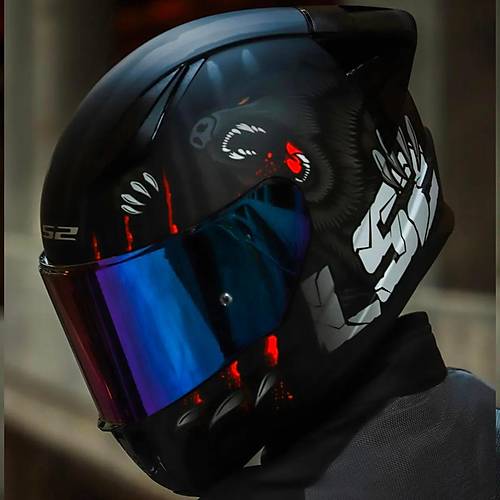 LS2 RAPID 2 RACE CLAWN KAPALI MOTOSKLET KASKI GKKUAI CAMLI