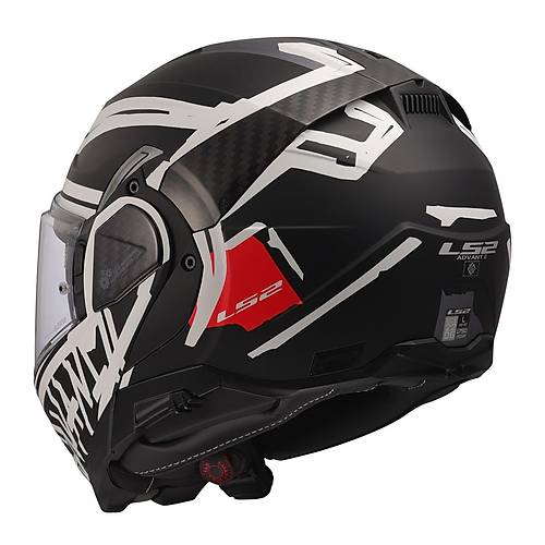 LS2 Advant 2 Tape Mat Siyah-Beyaz �ene A��l�r Motosiklet Kask�