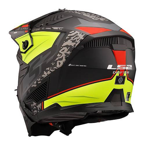 LS2 Dr�fter Devor �ene ��kar�labilir Mod�ler Motosiklet Kask� Mat Siyah-Neon Sar�