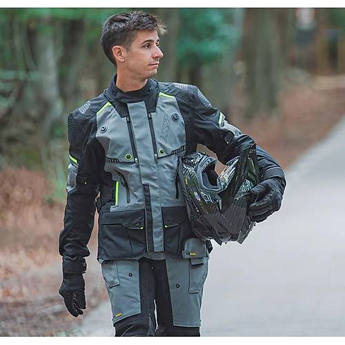 LS2 Apollo Siyah-Gri-Neon Sar� 4 Mevsim  Motosiklet Montu