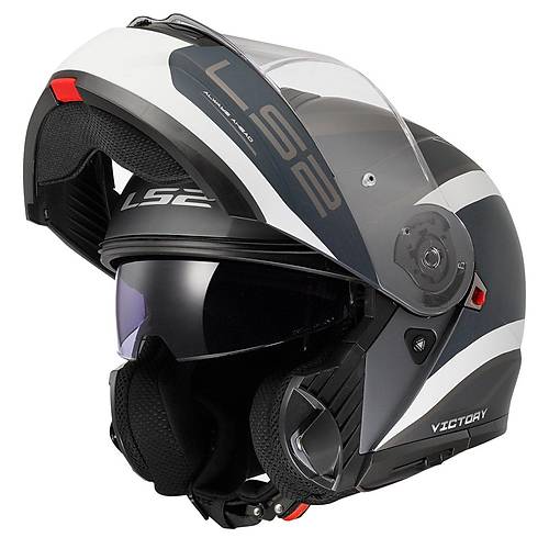 LS2 Strobe 2 Vctory Mat Gri-mavi-kum  ene Alr Motosiklet Kask