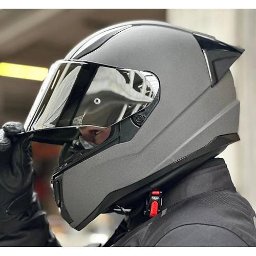 LS2 Rap�d 2 Race Mat Concrete Full Face Motosiklet Kask� Gri Caml�