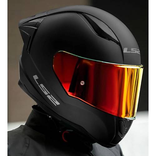 LS2 Rapd 2 Race Mat Siyah Kapal Motosiklet Kask Krmz Caml