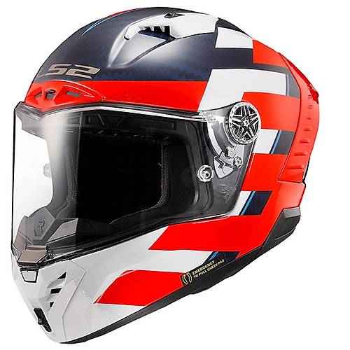 LS2 Thunder Karbon Alliance K�rm�z�-Mavi-Beyaz Full Face Motosiklet Kask�