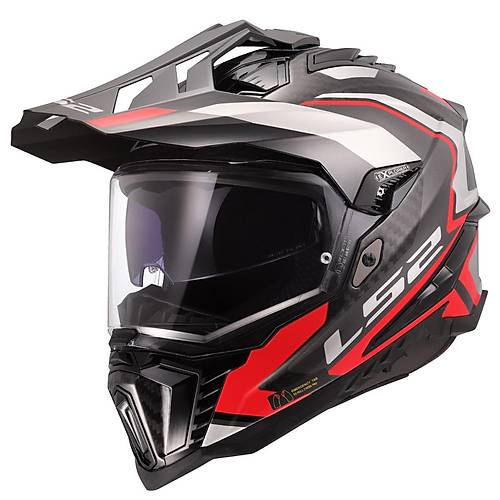 LS2 Explorer C Karbon Fronter II Krmz Kask