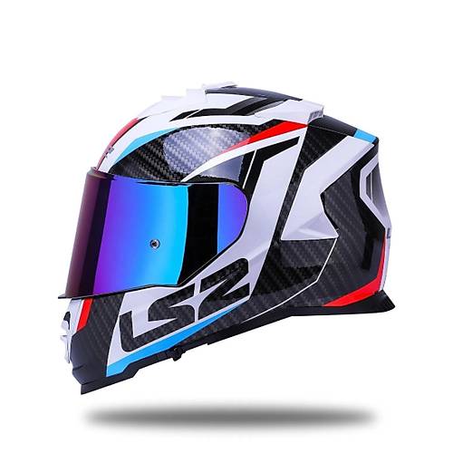LS2 Storm 2 Racer Beyaz Kapal Motosiklet Kask Gkkua Caml