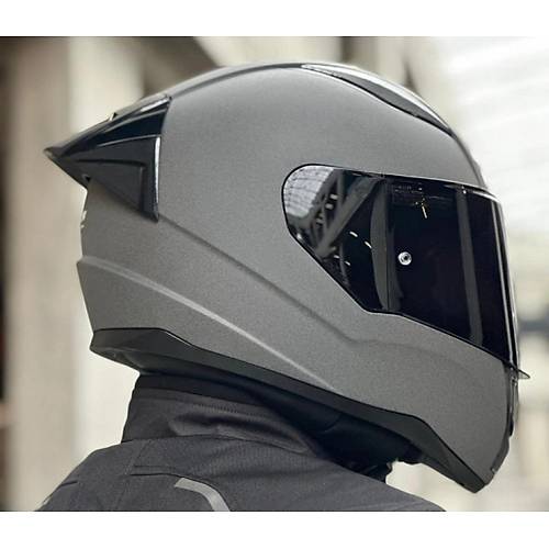 LS2 Rap�d 2 Race Mat Concrete Full Face Motosiklet Kask� Siyah Caml�