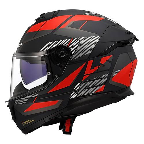 LS2 Stream 2 Road Mat Siyah-T�tan�um-K�rm�z� Fullface Motosiklet Kask�
