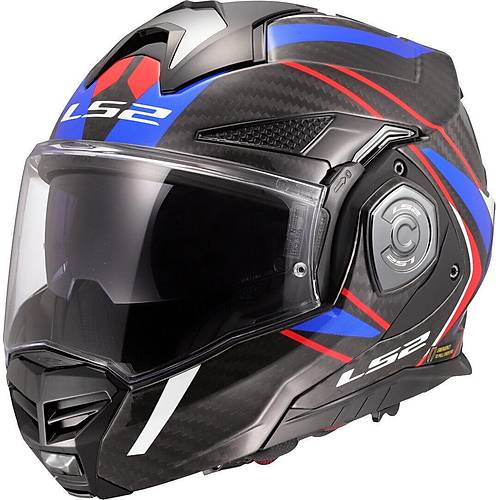 LS2 Advant X Karbon Future II enesi Arka Alan Kask (Beyaz-Mavi)
