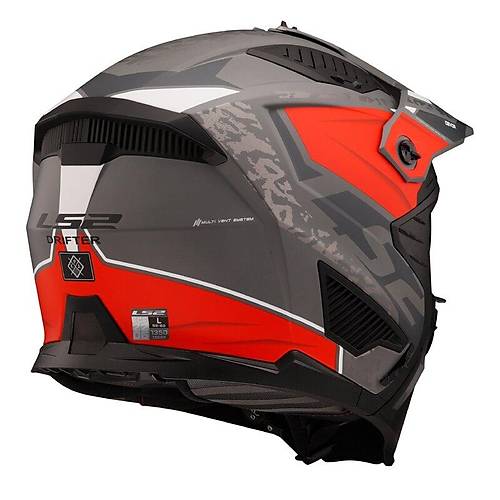 LS2 Dr�fter Devor �ene ��kar�labilir Mod�ler Motosiklet Kask� Mat Gri-Titan�um-K�rm�z�