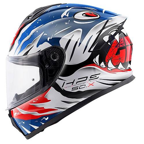 Givi 50.X Sharkbite Mavi-Beyaz-K�rm�z� Kapal� Motosiklet Kask�