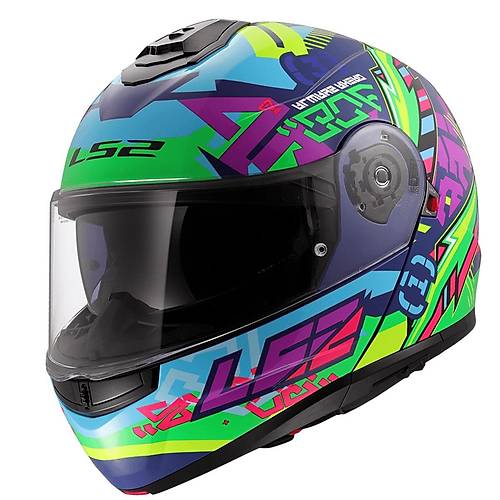 LS2 Strobe 2 Svent Mavi-Ye�il  �ene A��l�r Motosiklet Kask�
