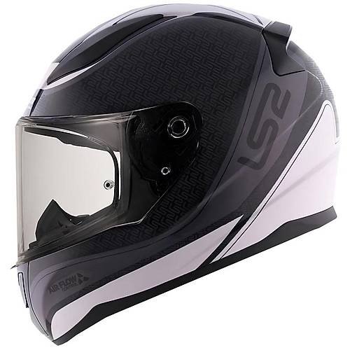 LS2 Rapid 2 Deeper Kapal Motosiklet Kask Mat Beyaz-siyah
