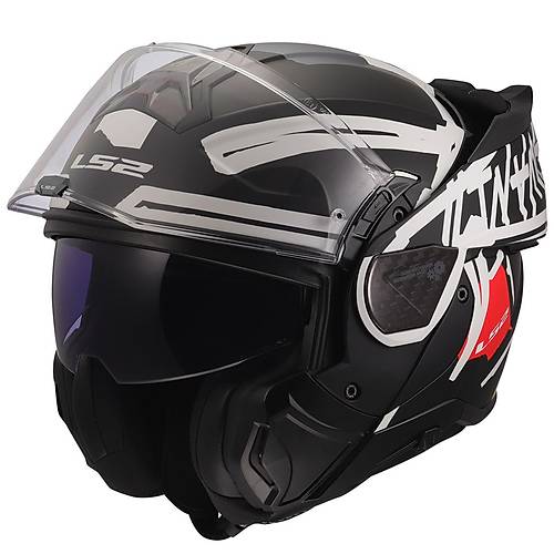 LS2 Advant 2 Tape Mat Siyah-Beyaz �ene A��l�r Motosiklet Kask�