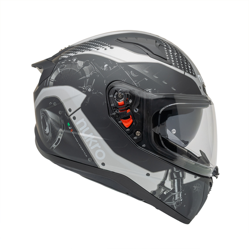Nukro B-506 Level Siyah-Gri  G�ne� Viz�rl� Kapal� Motosiklet Kask�