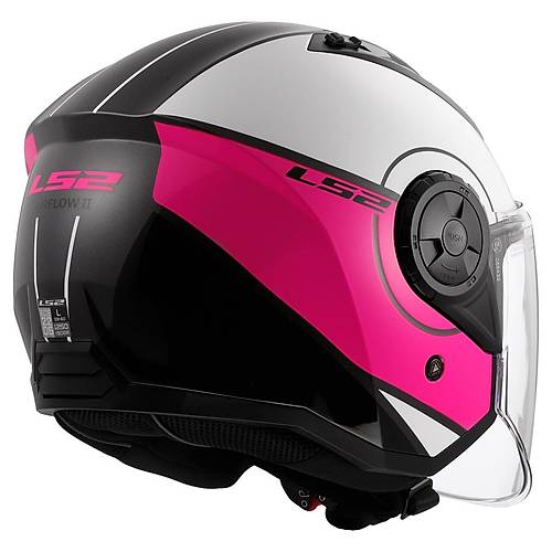 LS2 A�rflow 2 Cover Beyaz-Pembe A��k Motosiklet Kask�