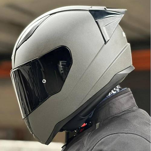 LS2 Rap�d 2 Race Mat Concrete Full Face Motosiklet Kask� Siyah Caml�