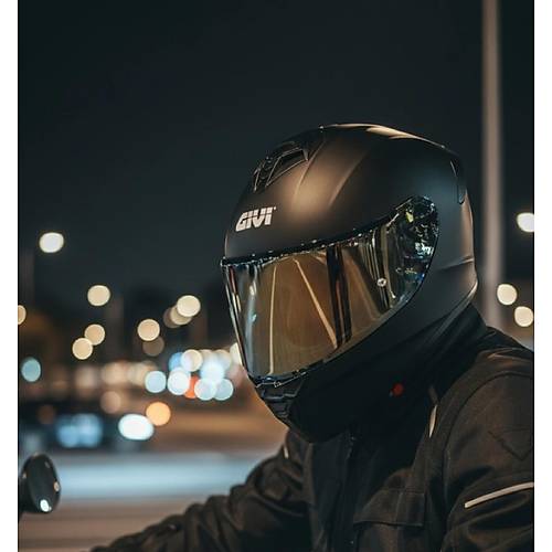 Givi 50.x Mat Siyah Kapal� Motosiklet Kask� Spectra Gold Caml�