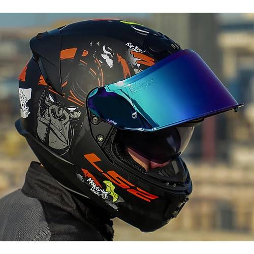 Ls2 Stream 2 Angry Monkey Kapal� Motosiklet Kask� G�kku�a�� Caml�