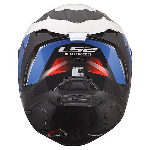 LS2 Challenger 2 V�per Beyaz-Mavi-Krm�z� Kapal� Motosiklet Kask�
