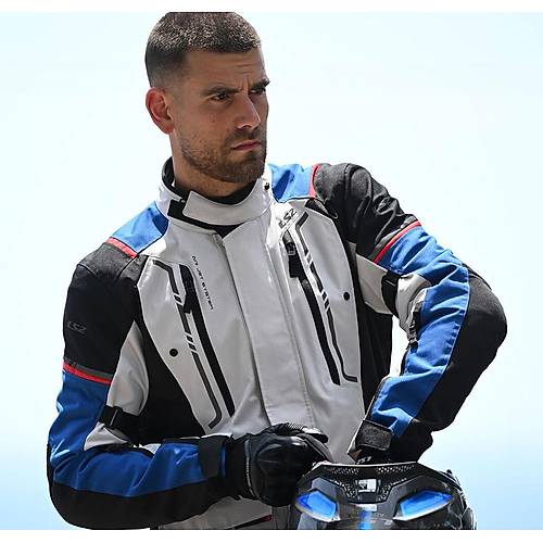 LS2 Narv�k 4 Mevsim Motosiklet Montu Mavi-Siyah-Gri-K�rm�z�