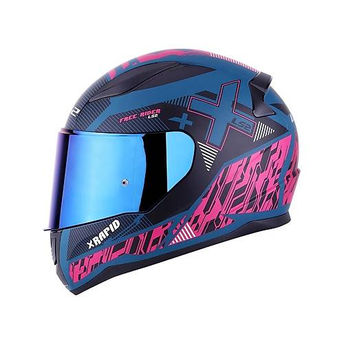 LS2 RAPID 2 XTREET MAT MAV-MOR KAPALI MOTOSKLET KASKI MAV CAMLI