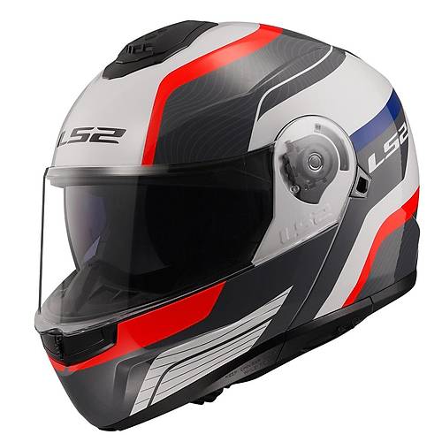 LS2 Strobe 2 Monza Siyah-beyaz-krmz  ene Alr Motosiklet Kask