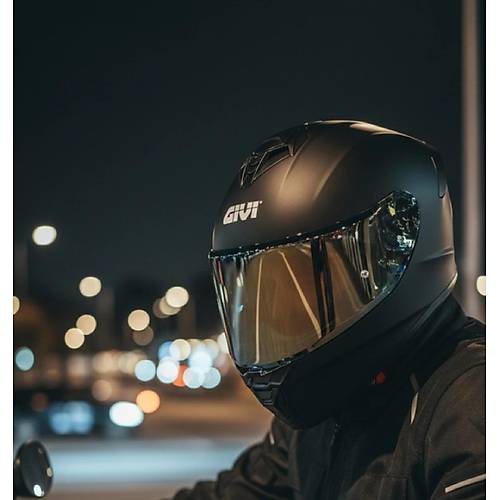 Givi 50.x Mat Siyah Kapal� Motosiklet Kask� Spectra Gold Caml�