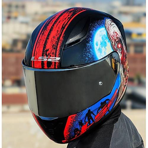 LS2 Rapd 2 Race Zombe Fullface Motosiklet Kask Gri Caml