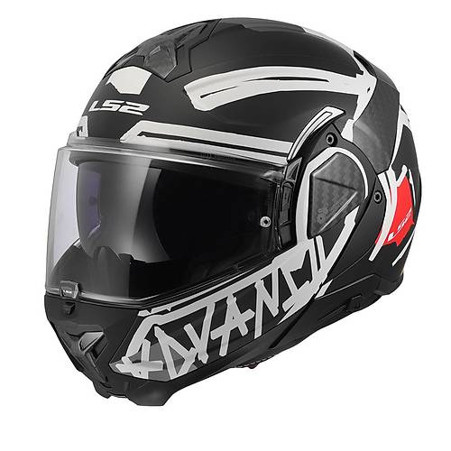 LS2 Advant 2 Tape Mat Siyah-Beyaz �ene A��l�r Motosiklet Kask�