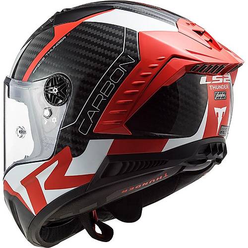 LS2 Thunder Karbon Racng 1 Krmz-Beyaz Full Face Motosiklet Kask