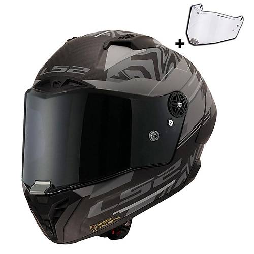 LS2 Thunder Karbon Gp Aero Polar Siyah Full Face Motosiklet Kask�