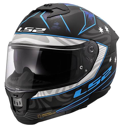 LS2 Stream 2 Galdam Kapal� Motosiklet Kask� Mat Siyah-Mavi