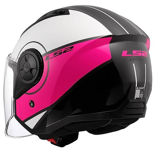 LS2 A�rflow 2 Cover Beyaz-Pembe A��k Motosiklet Kask�