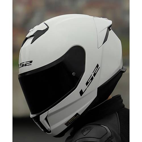 LS2 Stream 2 Beyaz Full Face Motosiklet Kask Siyah Caml