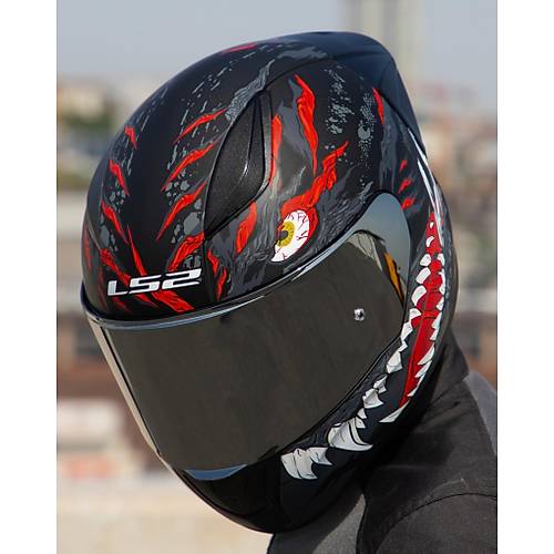 LS2 Rapd 2 Race Kaju Fullface Motosiklet Kask Gri Caml
