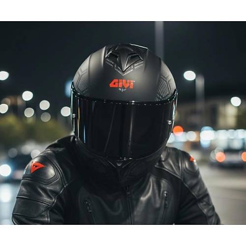 Givi  50.x Snake Mat Karbon Kapal� Motosiklet Kask� Spectra Siyah Caml�