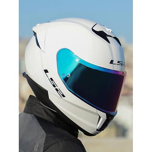 LS2 Stream 2 Beyaz Full Face Motosiklet Kask� G�kku�a�� Caml�
