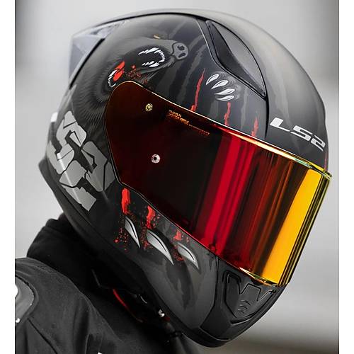 LS2 RAPID 2 RACE CLAWN KAPALI MOTOSKLET KASKI KIRMIZI CAMLI