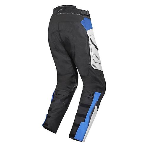 LS2 Breakout Gri-Siyah-Mavi 4 Mevsim Motosiklet Pantolonu