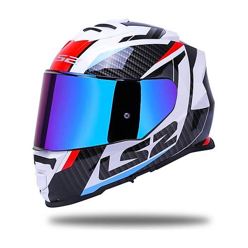LS2 Storm 2 Racer Beyaz Kapal Motosiklet Kask Gkkua Caml